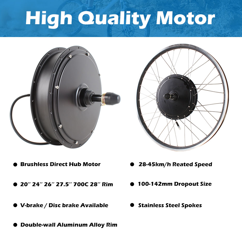 48v 750w Direct Hub Motor Kit Front And Rear Wheel Electric Bike Conversion Kit